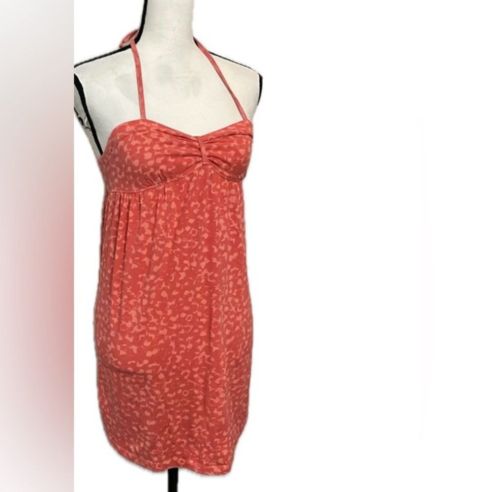 Vintage 90’s Anchorblue pinkish coral halter sundress Size Small